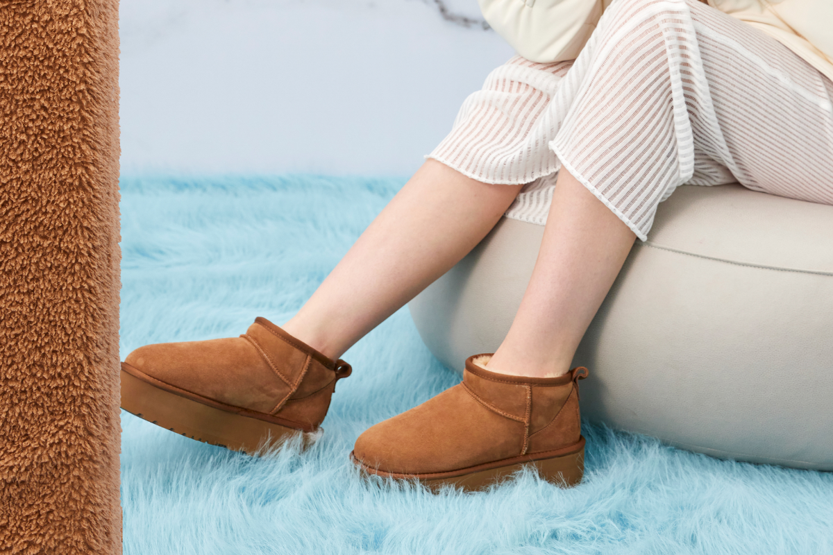 Stylish winter sheepskin boots for women, offering warmth and comfort for the colder months.